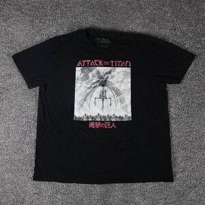 Attack on Titan Manga Graphic T Shirt Black Men's XL Anime Hajime Isayama